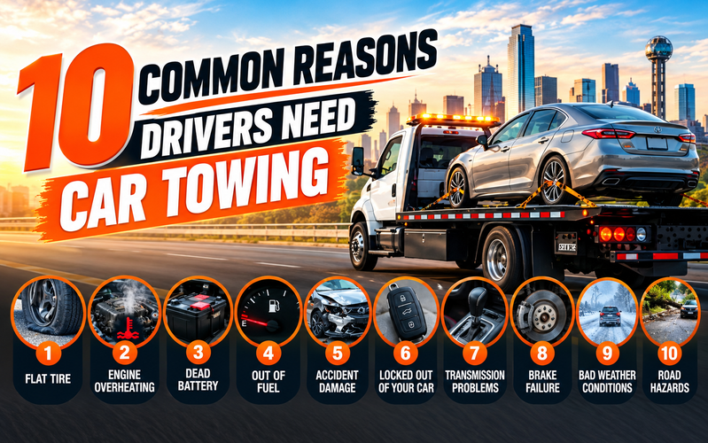 10 Common Reasons Drivers Need Car Towing