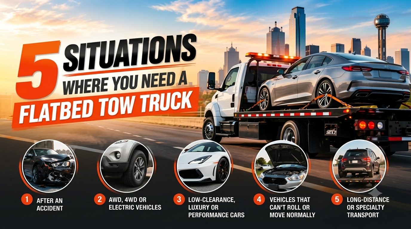 5 Situations When Flatbed Towing is the Right Choice for Your Vehicle?